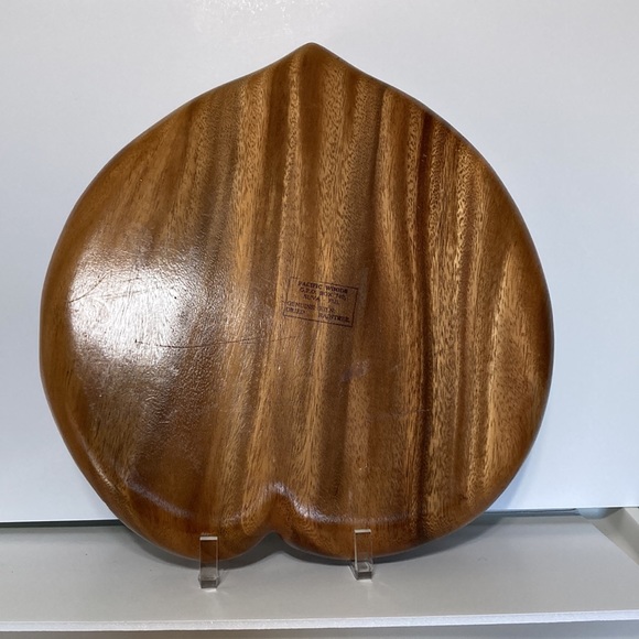 Pacific Woods Raintree Leaf Shaped Divided Tray Dish Bowl Large 14" x 12" - Picture 7 of 10